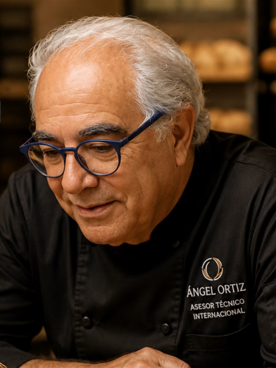 Ángel Ortiz en obrador durante un proceso de asesoría técnica internacional