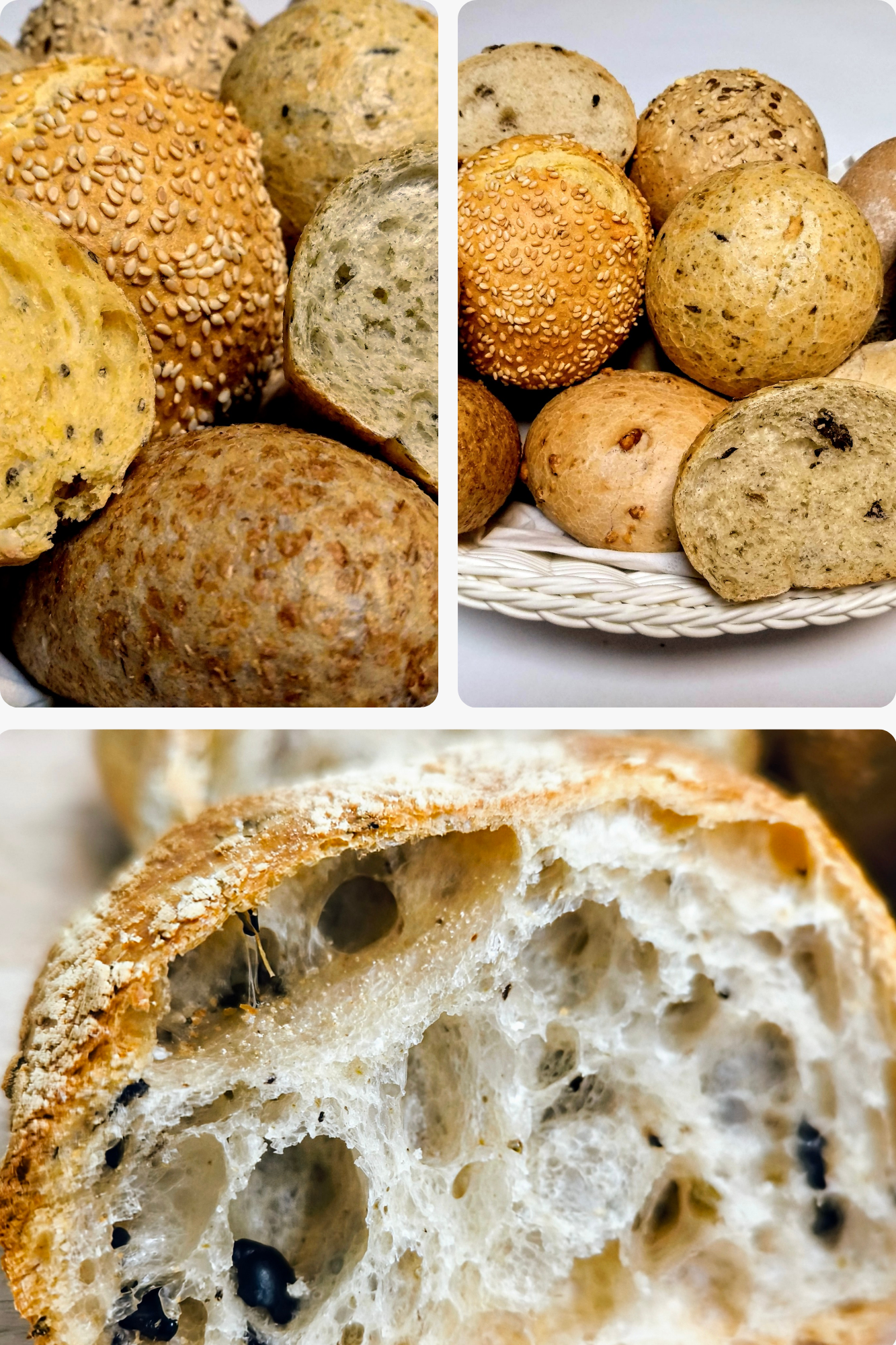 La riqueza de un buen surtido de panes en la mesa